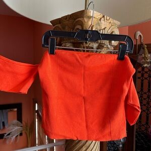 Bar III Bold Orange Knit Top